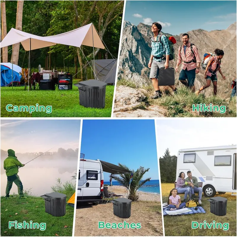 Portable Camping Toilet with Gel and Leakproof Bags Odor Control Travel Toilet for Adults and Kids Ergonomic Outdoor Toilet Perfect for Camping Road Trips Emergency Use and Outdoor Adventures Sturdy and Easy to Clean Portable Toilet for All Your Outd